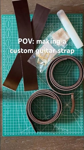 Making a custom guitar strap from full-grain leather! #music #guitar #leather #shorts #fyp #foryou