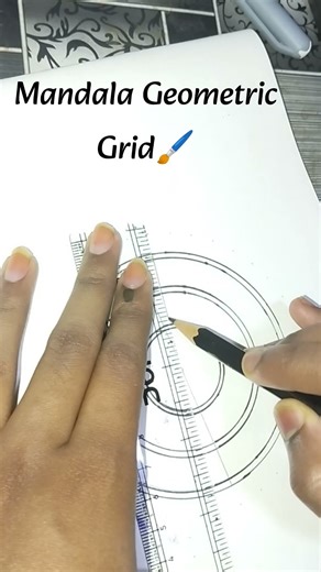 How to draw Mandala Geometric Grid🖌️🎨#meditativemandalaart #mandalaart #mandaladrawing #satisfying
