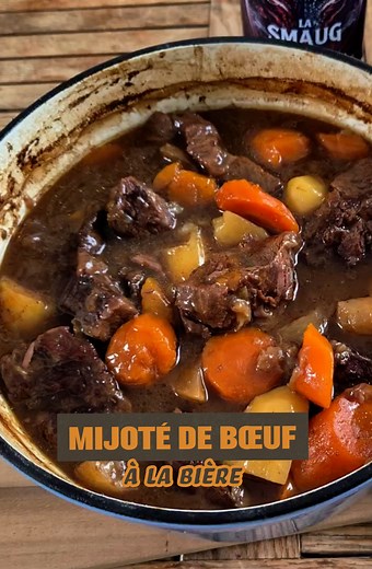 1.8M views · 17K reactions | C'est un grand classique de cuisine de bistrot  Ingrédients : 1 kg de paleron de bœuf 30 gr de beurre 2 CàS d’huile 1 gros oignon 2 CàS de farine 440 ml de Bière brune ou autre bière au choix 375 ml de bouillon de bœuf ou de poulet 2 navets moyen, pelé et coupé en gros cubes 4 carottes, pelées et coupées en tronçons 4 pommes de terre, pelées et coupées en gros cubes Sel et poivre | Tous en cuisine avec Seb | Facebook