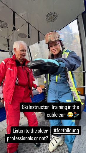 Today‘s lesson ⤵️ From ski instructor to ski instructor 😅🤙 . . . #skiing #skilesson #freeridegirl #skiinstructorlife #alwaysskiinstructor #skiinstructors #skilehrer #young #old #oldstyle #dowhatmakesyouhappy #skifun #funinlife | freeridegirl.com