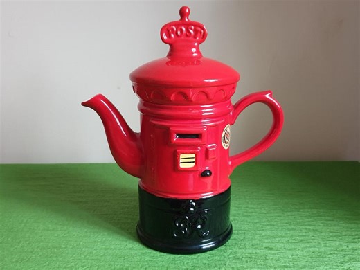 Hand Painted Red Post Box Teapot/money Box by Price & Kensington- Handcrafted in Stoke-on-trent - Etsy