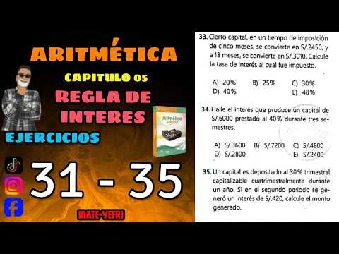 REGLA DE INTERES | EJERCICIOS 31 - 35 | ARITMETICA LUMBRERAS ESENCIAL