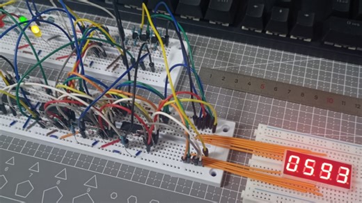 花几小时做了个四位计数器玩玩