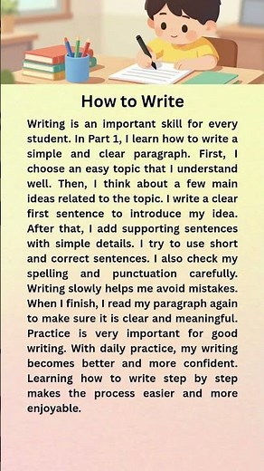 How to Write – Part 1 ✍️📘 | Learn Paragraph Writing Step by Step #shorts #writing #learn