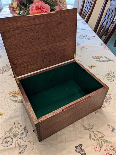 Mahogany Wooden Jewelry Box / Keepsake Box Felt Lined. 12X8-3/4X5-1/2 - Etsy