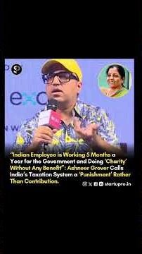 Ashneer Grover Criticising Indian Taxation System ; Calls Tax Paying Charity #ashneergrover #tax