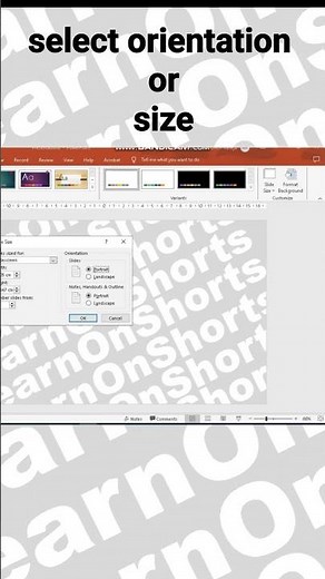 Change ppt slide size or orientation