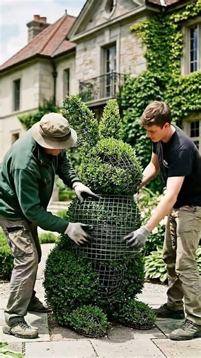 From Rabbit to Stunning Hedge Art! 🌱 AI Topiary Transformation (So Relaxing) #shorts