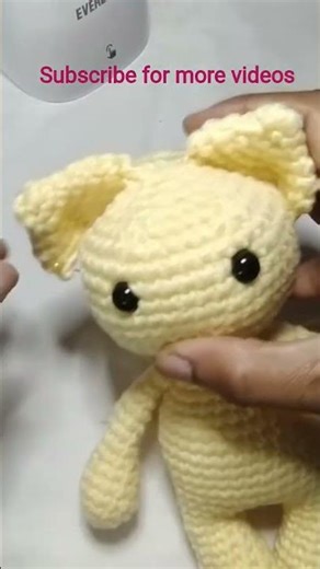 How to attach ears - Crochet Cat - Full tutorial March 10 - #crochetcat #crochetamigurumi