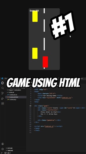 Game Using HTML and CSS PART 1 | #shorts #gaming #programming #coding