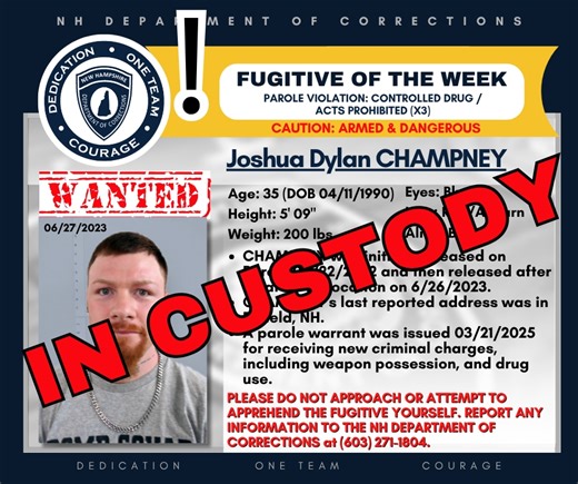 New Hampshire Corrections Fugitive From April Accused Of Resisting, Tased By Lebanon Cops