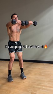 39K views · 4.7K reactions | No Jumping Fat Loss Workout‼️ Light Dumbbells Required (5-15 Pounds)✅ Remember To Achieve The Best Results U Must Have A Good Diet For Quicker Results✅ Share & Save✅ #fullbody #fullbodyworkout #fatloss #burnfat #hiit #hiitworkout #cardio #exercise #motivation #fitness #getfit #personaltrainer #reels #explore #viral | Quinton Jackson | Facebook