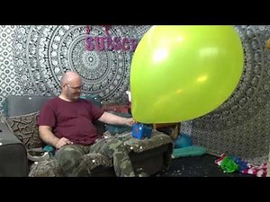 Bursting Giant Yellow and Metal Confetti Blow to Pop Tangobaldy Balloon Challenge