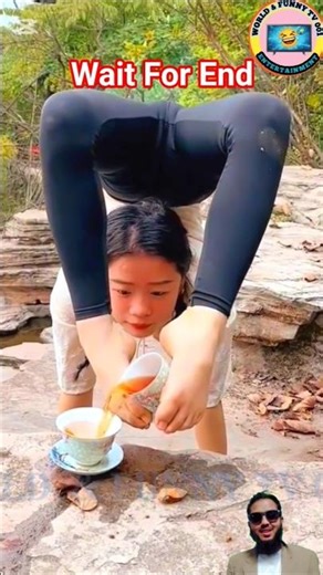 Drinking Tea with Feet?! ☕🦵 | Best Flexibility Skill 💯 #shorts #flexibility