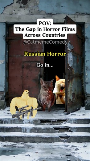 Cat meme Comedy😺The Gap in Horror Films Across Countries #cat #shorts #funny cat videos