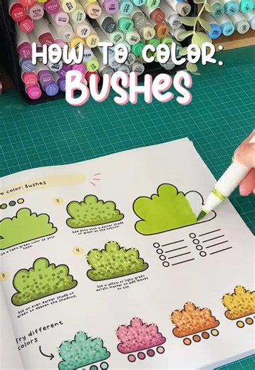 Simple Ways to Color Bushes with Markers
