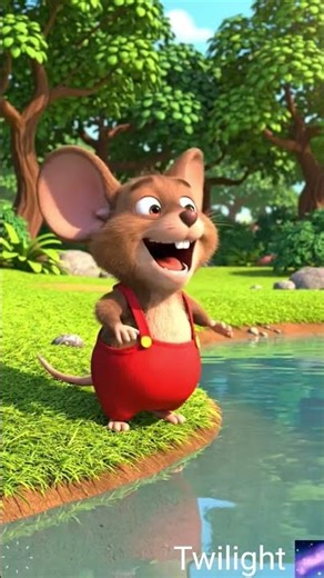Laughing mouse fell into water