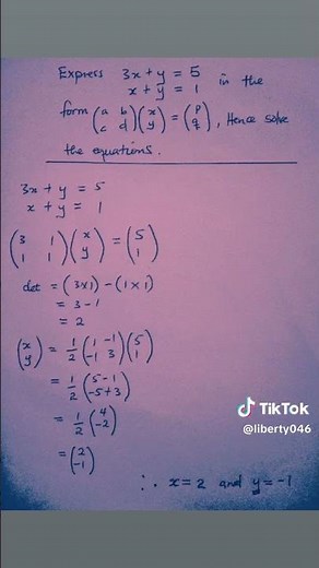 solving simultaneous equations using matrix method