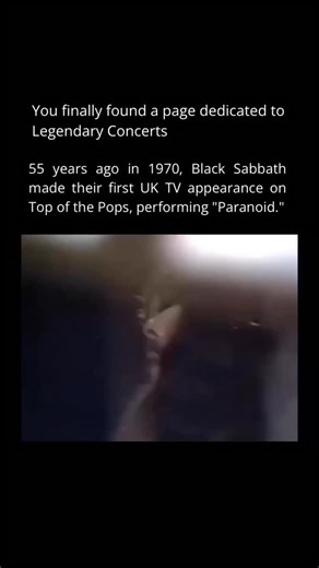 Legendary Concerts on Instagram: "Black Sabbath’s 1970 Top of the Pops performance of “Paranoid” was a breakthrough moment for heavy music on British television. Just months after releasing their debut album, the band was invited onto the show—something almost unheard of for a metal act at the time. With Tony Iommi playing his white Gibson SG and Ozzy Osbourne delivering the vocals that would help define a genre, the appearance introduced mainstream UK audiences to a sound that was darker, heavi