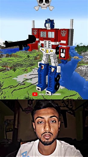 Minecraft Optimus Prime Build Gone Wrong 💀🔥 #shorts #minecraftshorts #minecraftmemes #chellenge