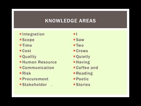 PMP - How To Remember Knowledge Areas Chart (Mnemonic)