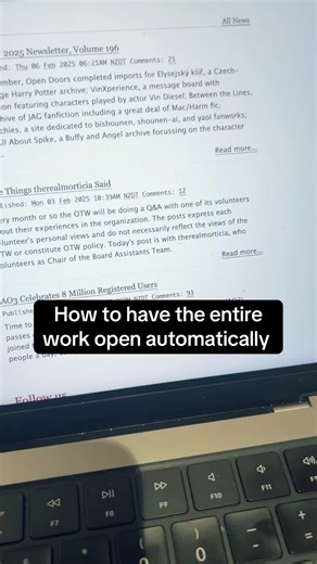 How to have the entire fic open automatically #ao3 #archiveofourown #ao3fanfic #ao3fanfiction #fanfic #fanfiction #howtoao3 #funfact