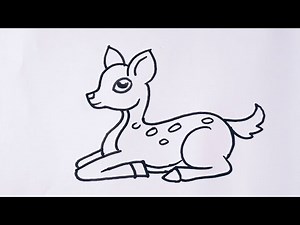 How to draw a Deer drawing easy step by step / Cute animal drawing