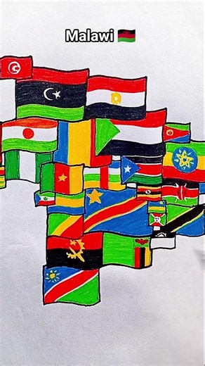 Draw Flag Map of Malawi 🇲🇼 #malawi #flag