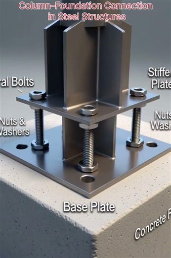Column–Foundation Connection in Steel Structures😱😱 #vidyapathengineers