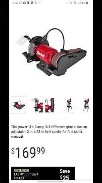 New 8 in. Bench Grinder w/ Belt Sander From Bauer (Harbor Freight)