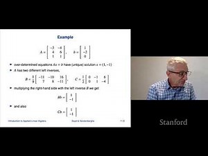 Stanford ENGR108: Introduction to Applied Linear Algebra | 2020 | Lecture 30-VMLS left & right inv.