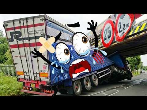 NO WAY! Terrible Truck Doodles Stuck Under Bridge 😱 | Crazy Truck Fails | Woa Doodland