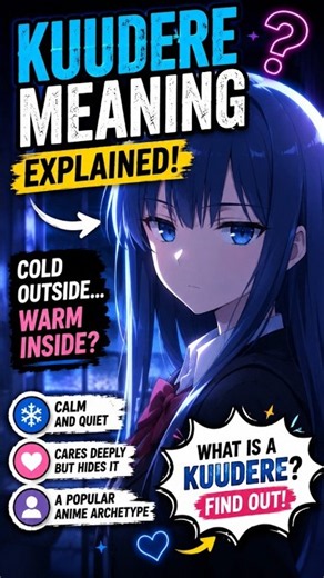 #Kuudere Meaning Explained in 30 Seconds! 🤍 | Anime Vocabulary #shorts #trending #reels #explore