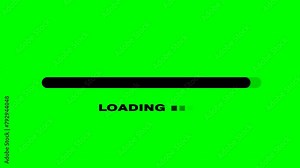 Animated line progress bar loader: 4K video recording with alpha channel transparency background."