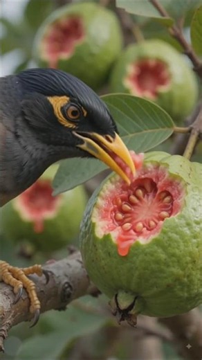Myna, Bulbul & Sparrows Eating Guava & Jujube 🐦🍈