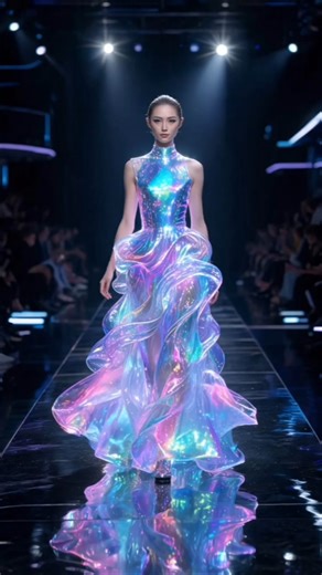 Holografic designer costume /portfolio design ideas/runway holographic fabric #fashioneducation