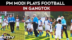 PM Modi football video | PM Modi plays football with young friends in Gangtok