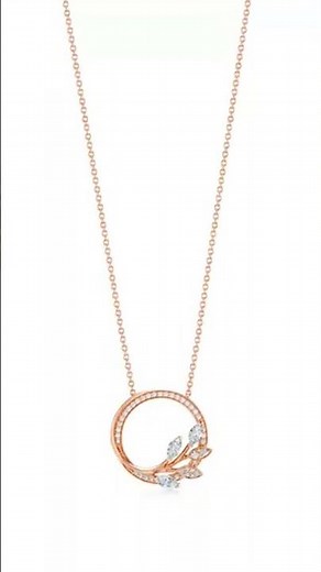 Tiffany Victoria Diamond vine circle pendant in 18k Rose Gold $7.900