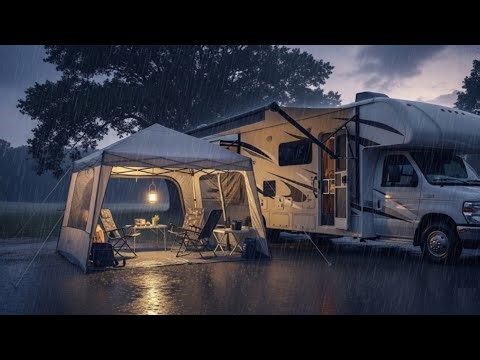 Caravan Camping in Heavy Rain | Camping in Car in Heavy Rain | Camping in Van in Heavy Rain