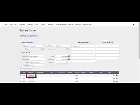 Sage Business Cloud Accounting (AME) - Creating a quotation