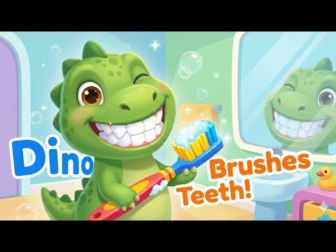Dino Learns to Brush His Teeth | Baby Dinosaur Dental Hygiene | Educational Cartoons for Kids