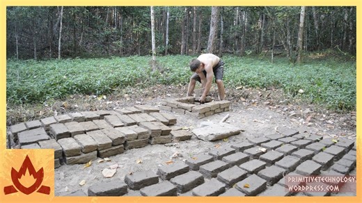 Building a portable kiln and firing mud bricks using only primitive tools