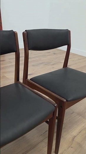 Midcentury Modern Rosewood & Leather Dining Chairs