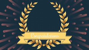 Animation of congratulations text and red shapes on black background | Premium Stock Video Footage