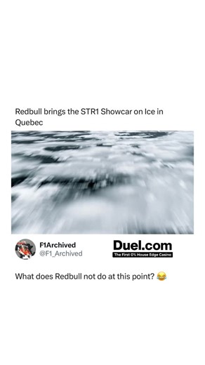@f1archived on Instagram: "In one of the most visually striking demonstrations of Formula One engineering, Red Bull brought the STR1 to a frozen lake in Quebec, transforming a sheet of ice into an unlikely racetrack. The event captured the surreal contrast between an F1 car’s precision-built aerodynamics and the unpredictable surface beneath it. Surrounded by snow and cold air, the car’s high-pitched V10 echoed across the frozen expanse as it carved through the icy course, producing a rare spect