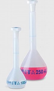 ISOLAB 014.03.901 volumetric Flask P.P Clear Class B Blue Scale 1000 ml NS 24/2-1 Piece