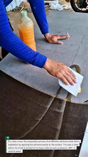 HPL Sheet Preparation with Fox Glue Before Lamination | Manual Workshop Process.
