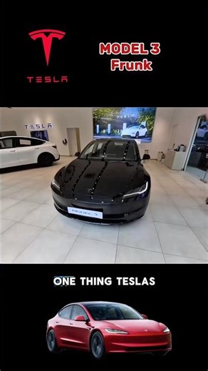 The Tesla Model 3 Frunk. No engine up front, means extra storage space - simple but ingenious