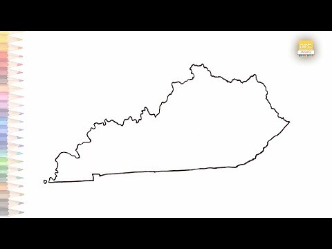 Kentucky outline map | How to draw Kentucky Map step by step simply | Map drawing tutorials