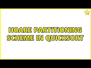 Hoare partitioning scheme in Quicksort
